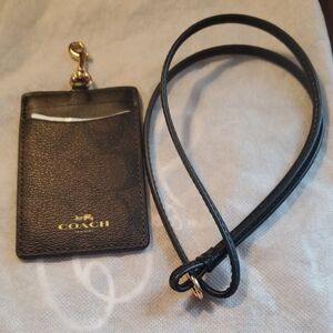 Coach  Brown Leather Lanyard.